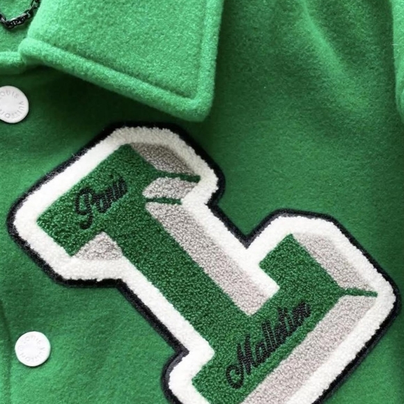 Men’s Louis Vuitton Green Wool Leather LV Varsity Jacket 46 Large - Picture 11 of 13